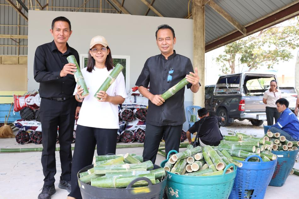 เทศบาลตำบลทับมา ร่วมแรงร่วมใจเตรียมงานประเพณีบุญข้าวหลาม ประจำปี 2569